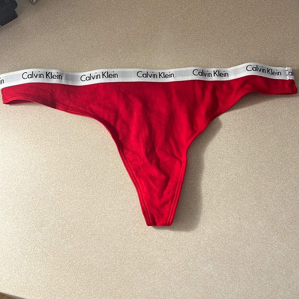 Calvin klein brand new red thong size large